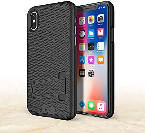 WixGear iPhone X/XS Solster, capa combinada de coldre slim para Apple iPhone X/XS/iPhone 10 com clipe de correia de suporte e giro -