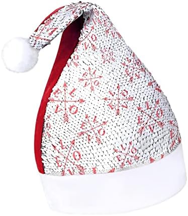 Love Arrow lantejas chapéus de natal santa natal chapéu para adultos Fantas de festa de Natal para adultos Bennie Cap