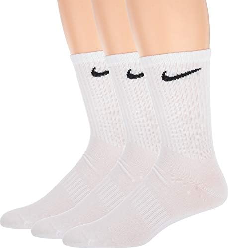 Nike Men's Everyday Plus Almofado Treinamento Crew Socks 3 pacote