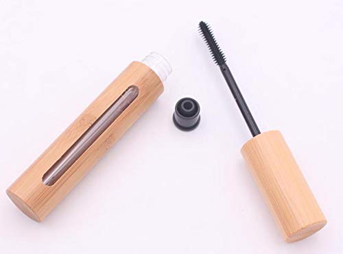 2pcs 6 ml de garrafas de tubo de rímel de bambu de bambu reabastecidos com os frascos de contêiner de cílios vazios