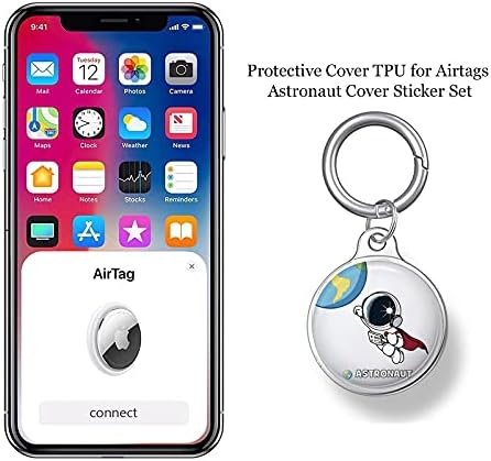 Keychain de estojo de astronautas Airtag para Airtag, Anti-Perder Finder Key Ring Acessório