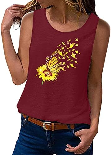 Miashui Beaver Top Mulheres Mulheres sem mangas Tops Tanque Top Top Buquê de Flor Flowic Bouquet Casual Casual Casual Top Top