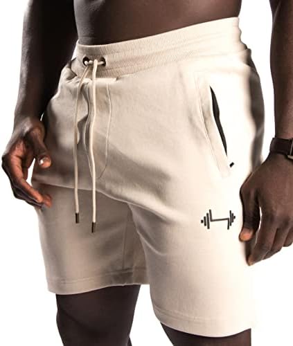 Leo Legion Men's Cotton Lyra mistura shorts médios com bolsos fechados para treinamento, viagem, lounge e treino.