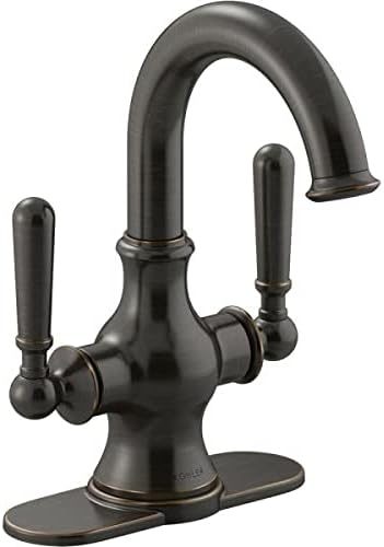 Kohler Capilano Monoblock 2 Handle Hole de 4 pol. Torneira de banheiro do CentroSet em bronze com óleo