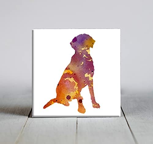 Abstrato amarelo Chesapeake Bay Retriever Dog Autcolor Art Tile Decorativo