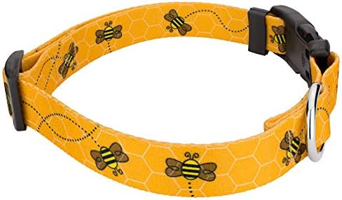 Country Brook Petz - Deluxe Busy Bee Dog Collar - Feito nos EUA - Coleção de Animais com 16 Designs Wild