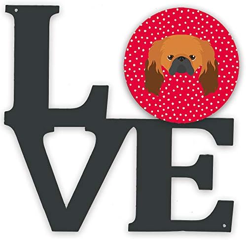 Tesouros de Caroline CK5225walv Pekingese Love Metal Wall Artwork Love, Red,