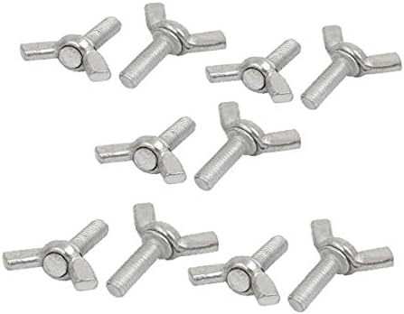 X-Dree M5X16mm 0,8mm de aço carbono parafuso de aço de zinco parafuso de asa de zinco parafuso de borboleta 10pcs (M5x16mm