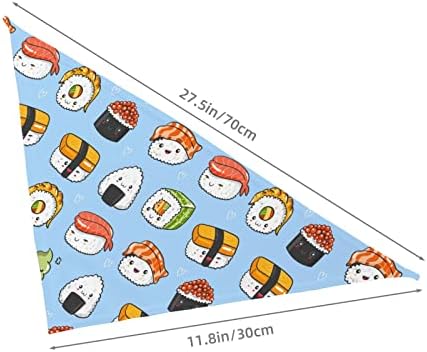 Kawaii Sushi Dog Bandana, cães bandanas Triângulo Triângulo Bibs Flanela de lenço de lenço de algodão bandana para cães