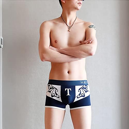 Boxers para homens de roupas íntimas masculinas de cueca de algodão impressão sexy juventude quatro estações de roupas íntimas grandes