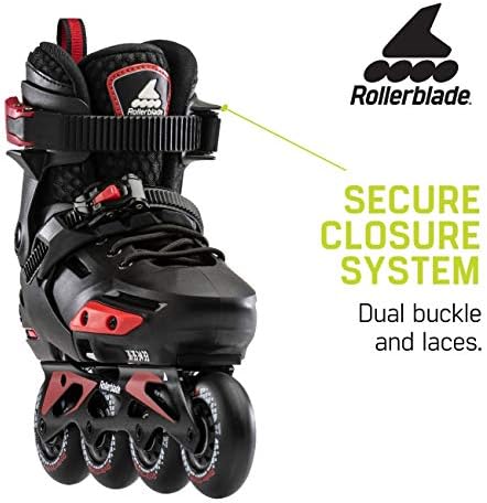 Rollerblade Apex Ajuste Ajustável Ajuste Patins em linha, preto, júnior, Patins embutidos urbanos em linha