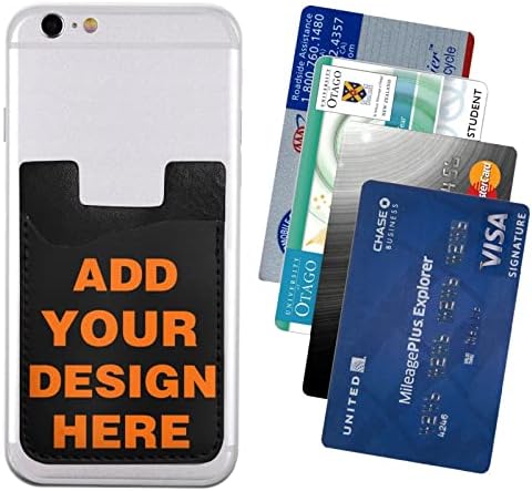 Teesobunny Custom Phone Holder Phone Wallet, Personalizada Adicione o seu logotipo de texto Imagem A adesiva adesiva Cartão de