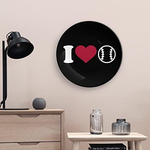 Love Heart Baseball Placas decorativas Placas de cerâmica Decoração pendurada na parede com estação de exibição para ornamento de