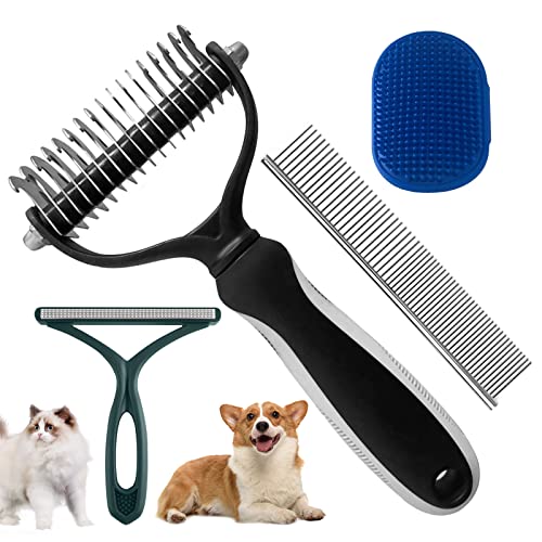 Ferramenta de Dematting Pet - Rake de subpêns de dupla face para cães e gatos - Derramando a ferramenta de pente e demating para higiene
