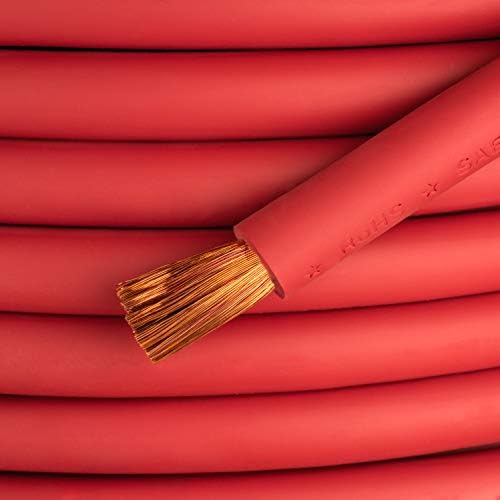 Medidor 4/0 - 15 pés de vermelho - marca EWCS Premium de cobre Premium Industrial Industrial Extra flexível Cabo de