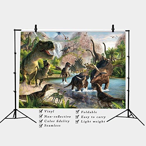 QUAN DINOSAUR Photography Background 3D Dinosaur Studio Props Booth Party Decoration Cenários Vinil 5x3ft LY022