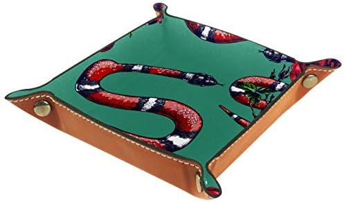 Siebzeh Red Snake Prática Microfibra Couro Bandejas de Armazenamento de Bandeja de Mesa Bandeja Caddy Organizador de Armazenamento