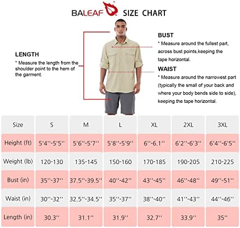 Camisas de caminhada de manga comprida masculinas de Baleaf Men