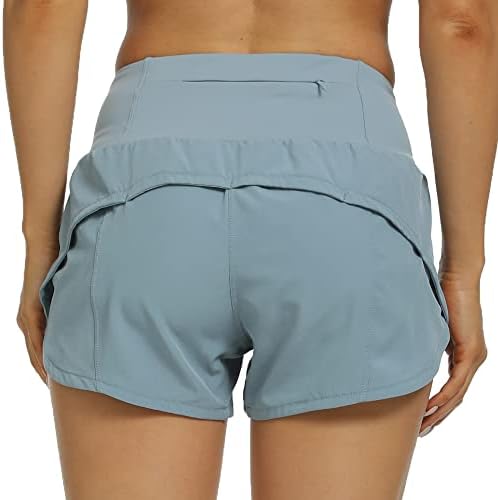 Kcutteyg Shorts de corrida para mulheres com liner alta cintura