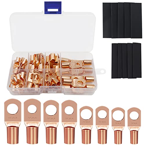 1 Definir kit de conectores de terminal de fio de cobre Total de 120pcs, fio de cobre Os terminais de bateria conectores de