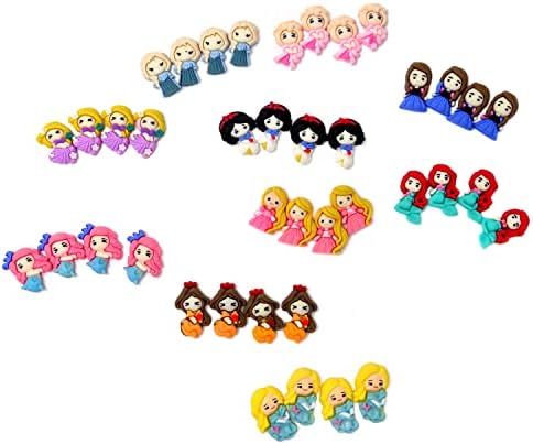 HONBAY 40PCS RESINA PRINCESSAS BONITAS SLIME CHARMS DE CARREGON GIRLS FLATBACKS ORFELLAMENTO DE CLIPS DE CABELOS DIY