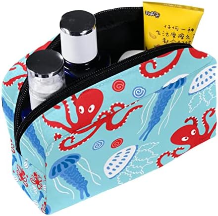 Bolsa de higiene pessoal, bolsa de cosméticos de maquiagem para homens, cartoon de animais marítimos de água -velhinho,