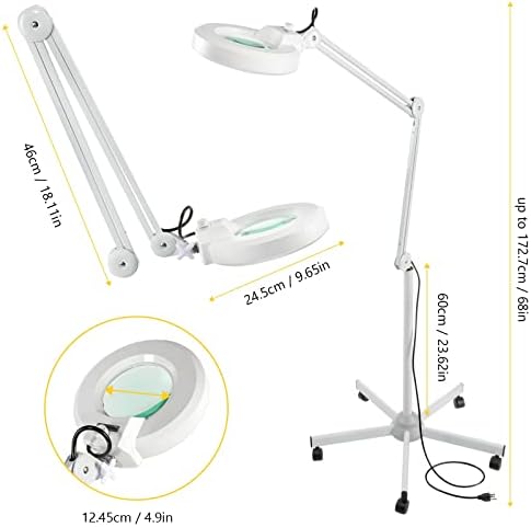 Lâmpada de piso de ampliação de variPowder com 5 rodas de lâmpada de base de rolamento com lâmpada revista de luz de luz