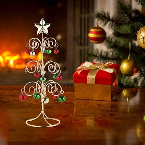 Veemon Metal Metal Christmas Tree Spiral Witht Iron Ornament Stand, ornamento Display Tree Stand With Balls Mini Christmas Tree for