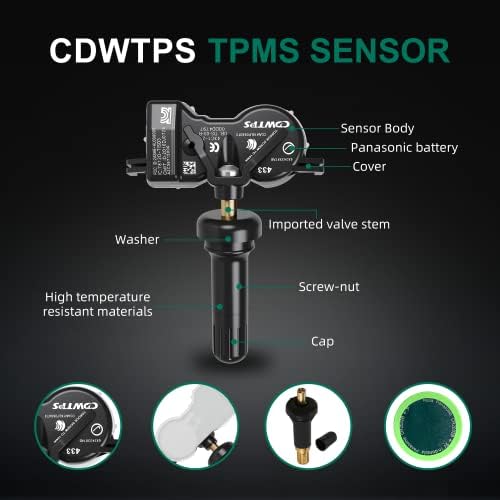 Sensor TPMS, sistema de monitor de pressão de 433MHz de pneu 4 pacote para Chrysler | Jipe | Dodge | Fiat substitui68313387AB