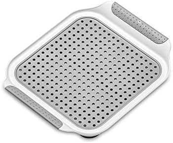 Madesmart Drening Drening Sink tapete - branco, cinza | Coleção de pia | Copos secos, utensílios ou uso para capturar preparação de