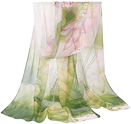 Ebuy E -Clover - Lenços florais únicos de mulheres: Flores de chiffon e lenço impresso de pássaros