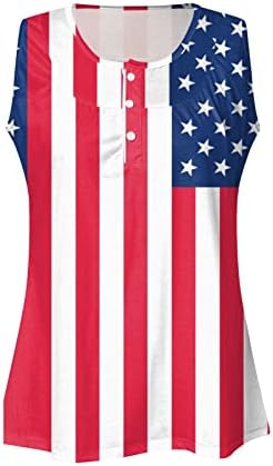 4 de julho Tunic Tops for Women American Flag Hide Concamisão Camisas de verão Casual Casual Manga curta Blood Up Blush Top Top Top