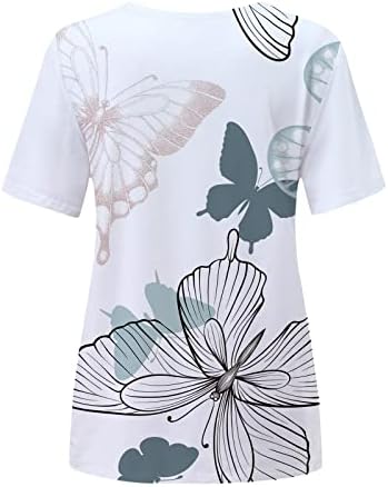 Camisas femininas nokmopo plus size de moda redonda casual cola curta de manga curta blusa superior