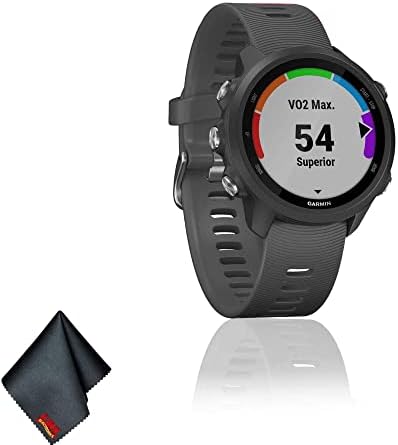 Garmin Forerunner 245 GPS executando smartwatch + garantia estendida + pano de limpeza