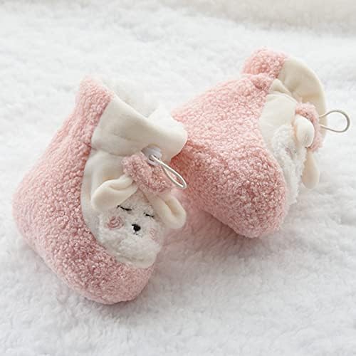 Botas de bebê neutro de gênero sapatos de bebê sapatos de algodão e veludo espesso de sapatos de sola macia e macia, fofos, não caia