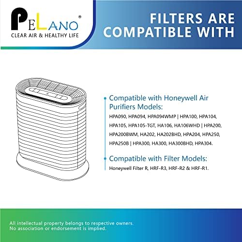 Filtro de substituição de 6pack HPA300 R Compatível com a série Honeywell HPA300, HPA200, HPA100, HPA090 e HPA5300, filtro