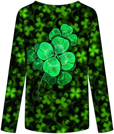 São Patricks Day Sorto Moletom Crewneck Longo Tops de Manga Longa Clover Folha de Folha de Taquela de Taque