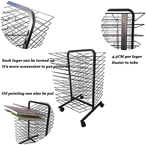 Neochy Secying Racks, Rack de secagem de arte, quadro de lubrificação de aula de arte, obras de papel de secagem e gabinete