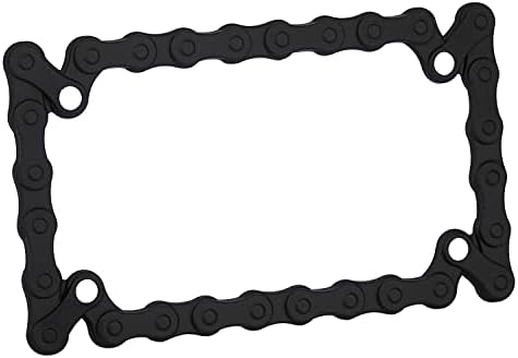 TC SPORTLINE LPF245-BK 3D Chain Style Style Metal Metal Matte Preto Motocicleta Placa de Moteira