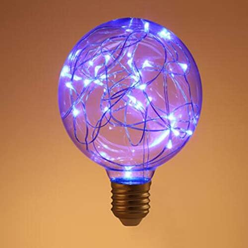 Lâmpada de fada liderada por Uonlytech, lâmpada e27 lâmpada estrelada Fairy Blue Filamentos Bulbos G95 Lâmpada de economia