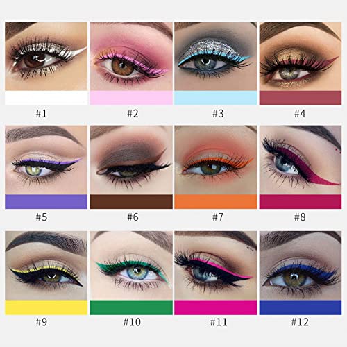 Eyeliner de Eyeliner OUTFMVCH Durável 22 Eyeliner de sombras para os olhos 2 Caso -íris colorido Eyeliner colorido Eyeliner