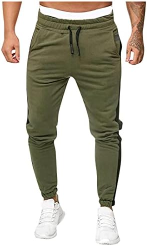 Jogadores para homens casuais slim fit calças de moletom de cordão elástico ginástica esportiva de ginástica atlética com