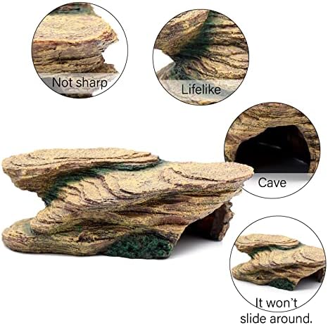 Plataforma de tartaruga Plataforma de xisto Pasta Pasta, réptil caverna de esconderijo de tartaruga Acessórios para