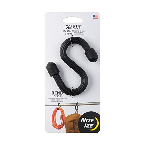 NITE IZE ENEGRA EMAGEM BENDABLE SC, cabide S flexível para garagem, armário, cozinha e plantas, preto