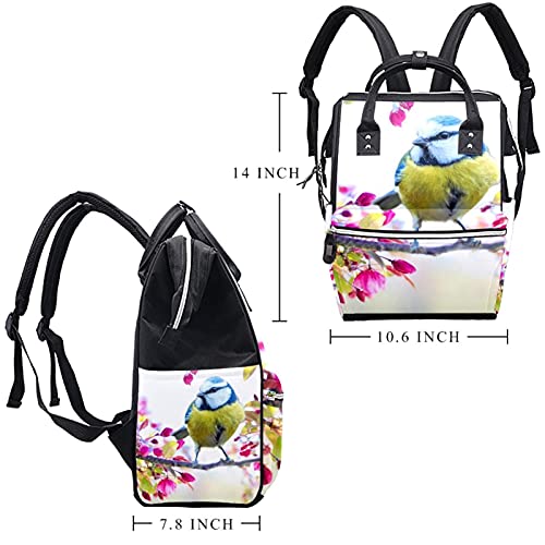 Sacos de fraldas de pássaros da primavera Mochila mamãe de grande capacidade Bolsa de enfermagem de bolsa de travagem para cuidados