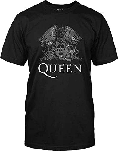 Queen Classic Logo White On Black T-Shirt