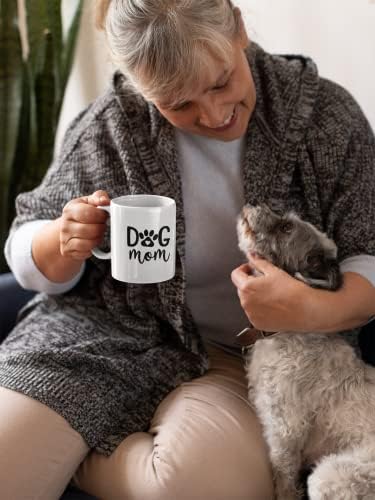 Caneca de café para mamãe para cachorro com estampa de pata e coração 11 oz