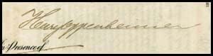 Henry Oppenheimer assinou o Certificado de Estoque da Baltimore & Ohio Railroad - emitido e assinado em Back - Autograph