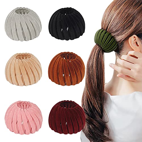 7 PCs Bird Nest Clips Cabelo acessórios para mulheres e meninas Velvet Velvet Bun Garra Fixa Garra Vintage Portador