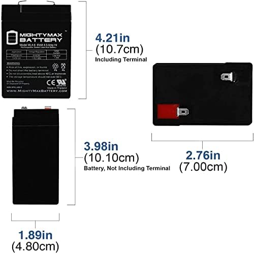 6V 4.5AH SLA Battery Substituição para Coopower CP6-4.0 - 10 pacote